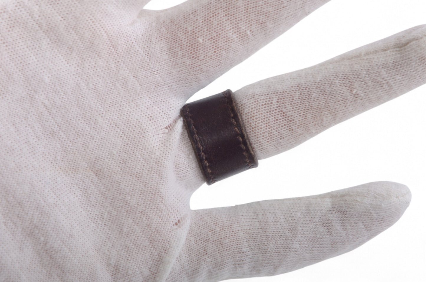 Hermès Lurie Ring H Logo Silver Hardware Ring Accessory Silver x Dark Brown Vintage Designer Classic Jewelry