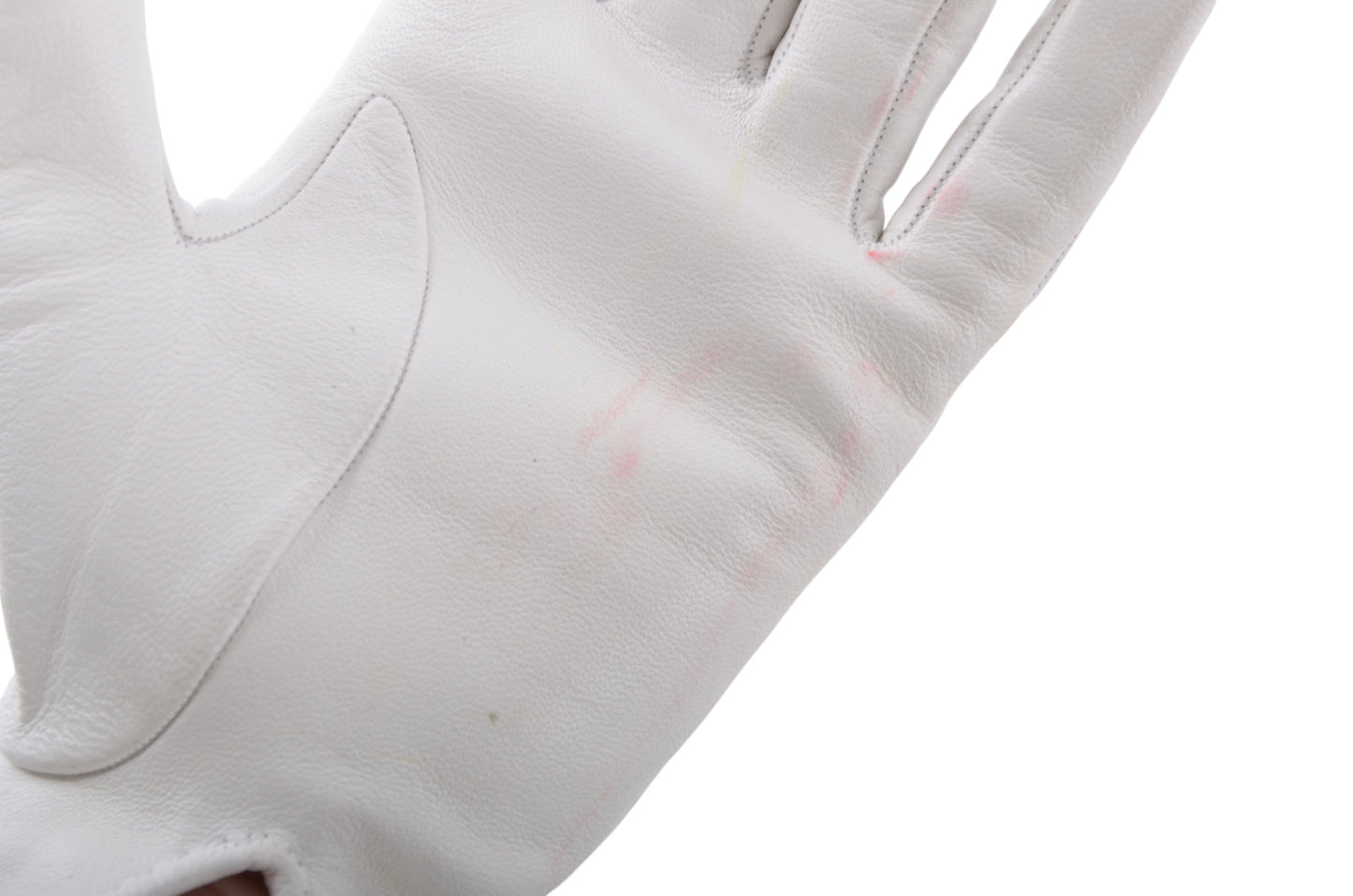 Hermès White Leather Gloves Stars Vintage Silver Size 7.5