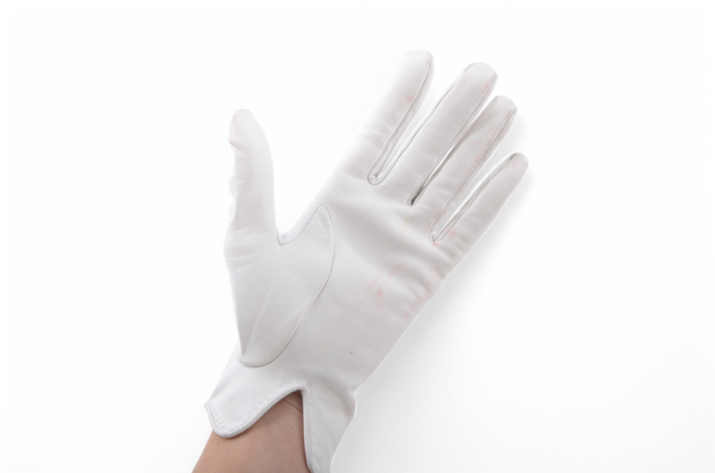 Hermès White Leather Gloves Stars Vintage Silver Size 7.5