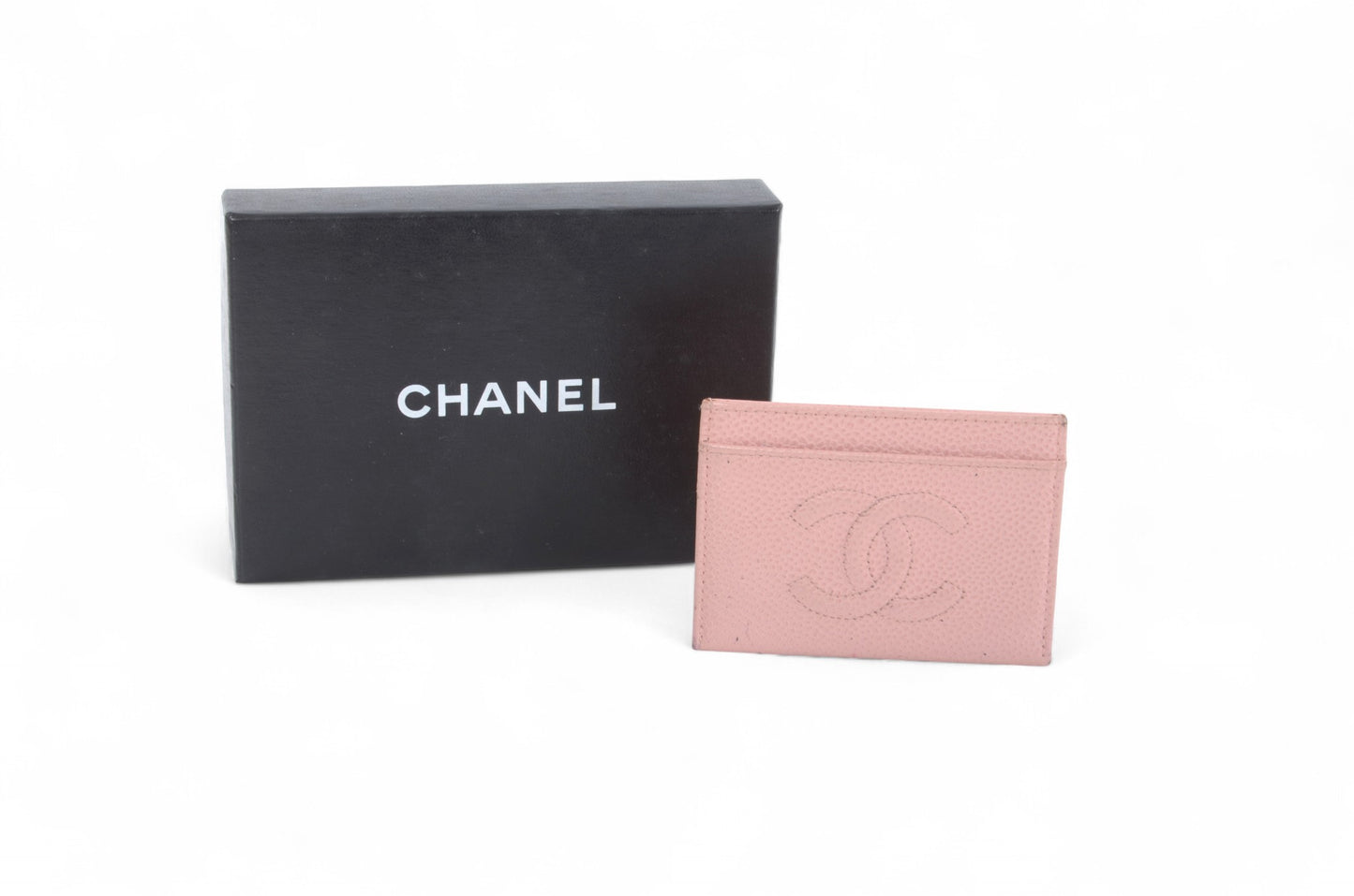 Chanel Caviar Leather Pink Card Case Wallet Holder Cardholder Vintage Designer Classic Authentic