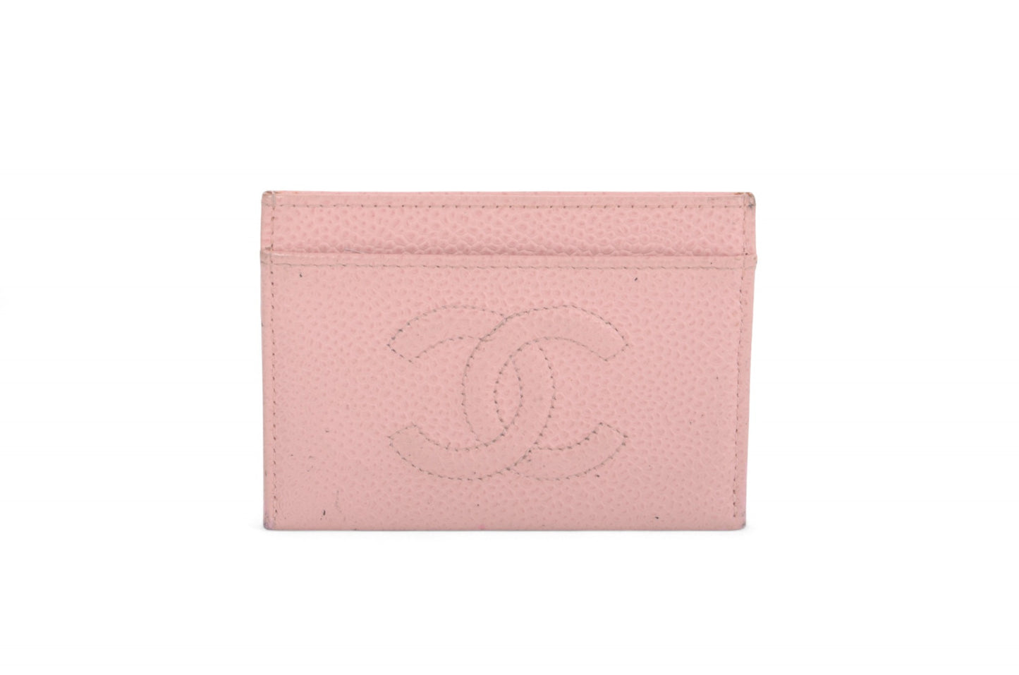 Chanel Caviar Leather Pink Card Case Wallet Holder Cardholder Vintage Designer Classic Authentic