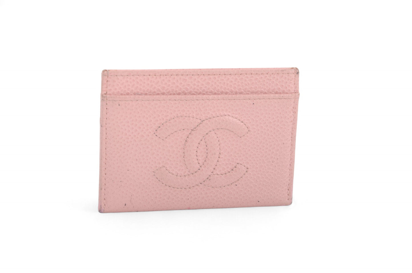 Chanel Caviar Leather Pink Card Case Wallet Holder Cardholder Vintage Designer Classic Authentic