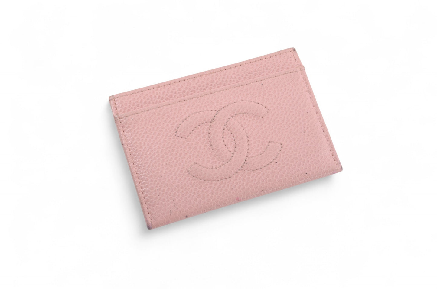 Chanel Caviar Leather Pink Card Case Wallet Holder Cardholder Vintage Designer Classic Authentic
