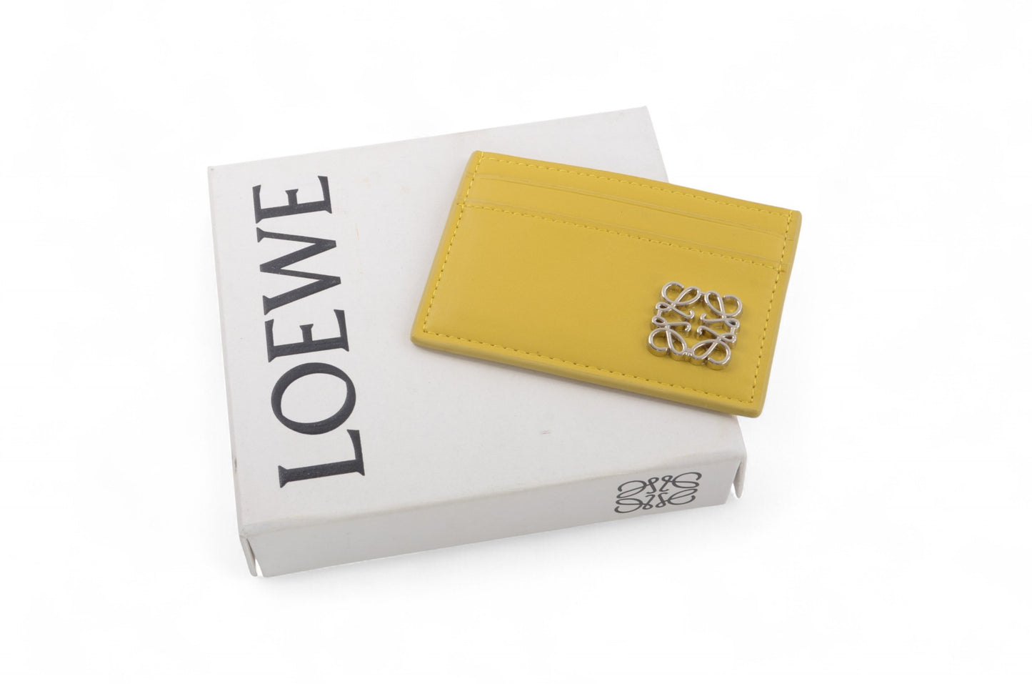 Loewe Anagram Yellow Leather Card Case Wallet Holder Cardholder Vintage Designer Classic Authentic Logo