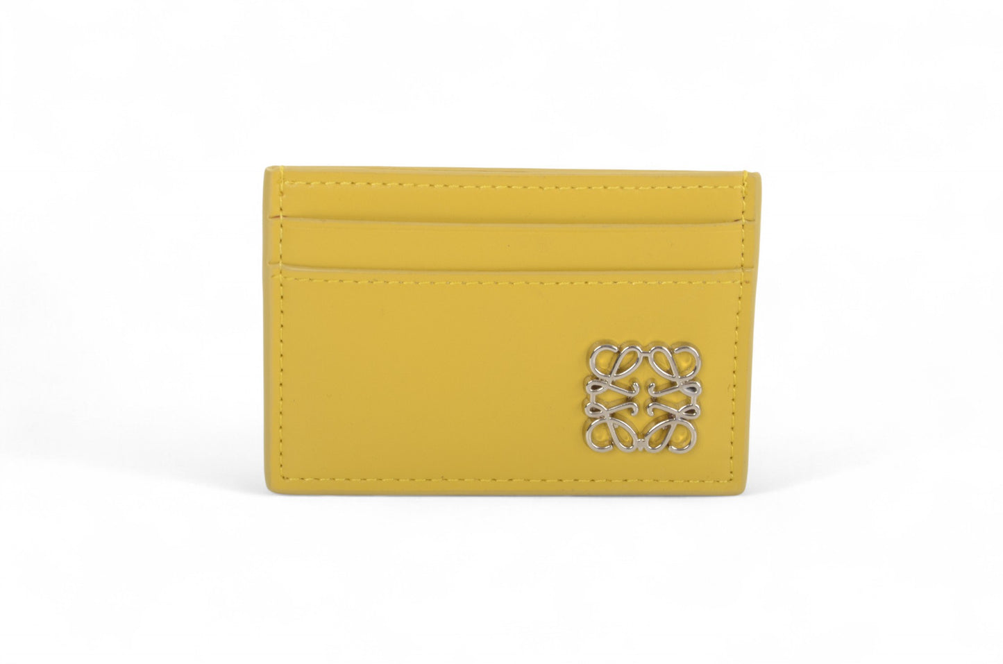 Loewe Anagram Yellow Leather Card Case Wallet Holder Cardholder Vintage Designer Classic Authentic Logo
