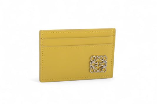 Loewe Anagram Yellow Leather Card Case Wallet Holder Cardholder Vintage Designer Classic Authentic Logo