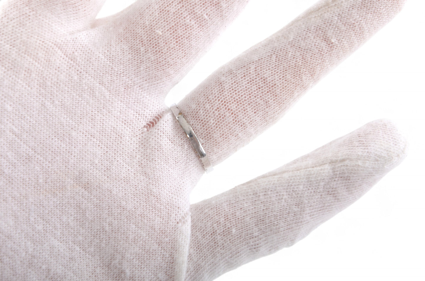 Christian Dior Flower Band Ring Stone Silver tone Metal Rhinestone Vintage Designer Classic Pink