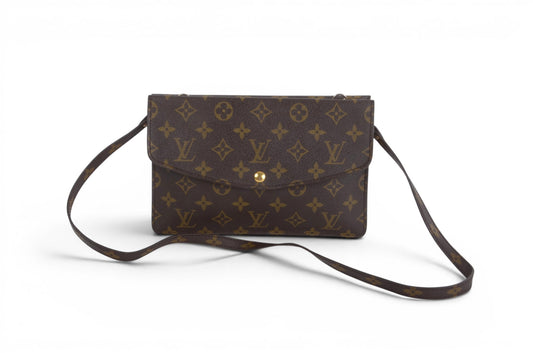 Louis Vuitton Double Rabat Vintage Shoulder Crossbody Bag Clutch Monogram Designer Classic