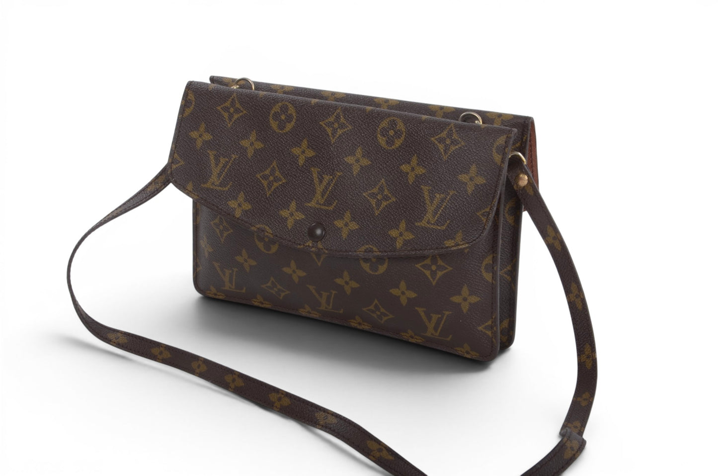 Louis Vuitton Double Rabat Vintage Shoulder Crossbody Bag Clutch Monogram Designer Classic
