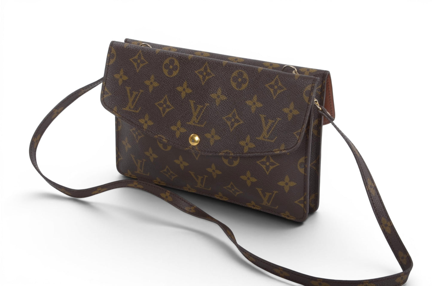 Louis Vuitton Double Rabat Vintage Shoulder Crossbody Bag Clutch Monogram Designer Classic