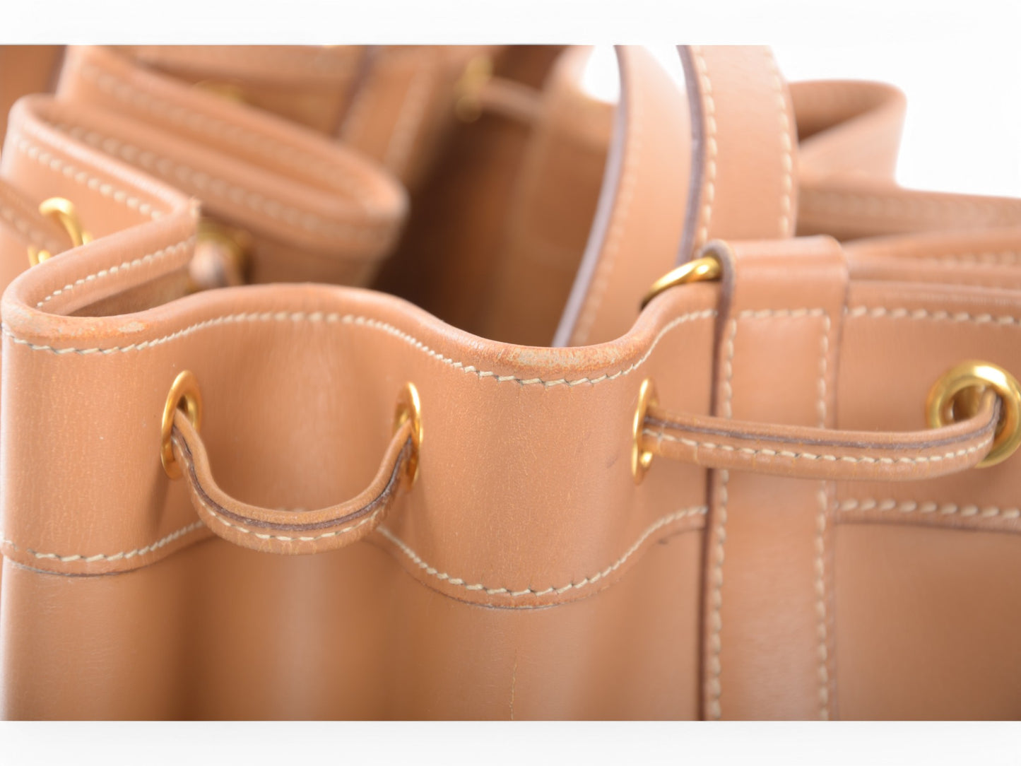 Hermès Market Shopping Bag Brown Calf Leather Shoulder Bag Drawstring Bucket
