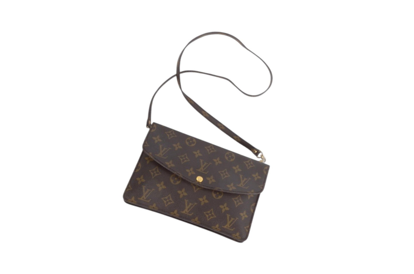 Louis Vuitton Double Rabat Vintage Shoulder Crossbody Bag Clutch Monogram Designer Classic