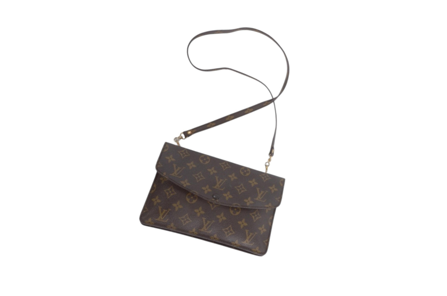 Louis Vuitton Double Rabat Vintage Shoulder Crossbody Bag Clutch Monogram Designer Classic