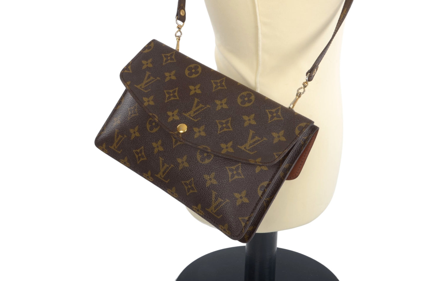 Louis Vuitton Double Rabat Vintage Shoulder Crossbody Bag Clutch Monogram Designer Classic