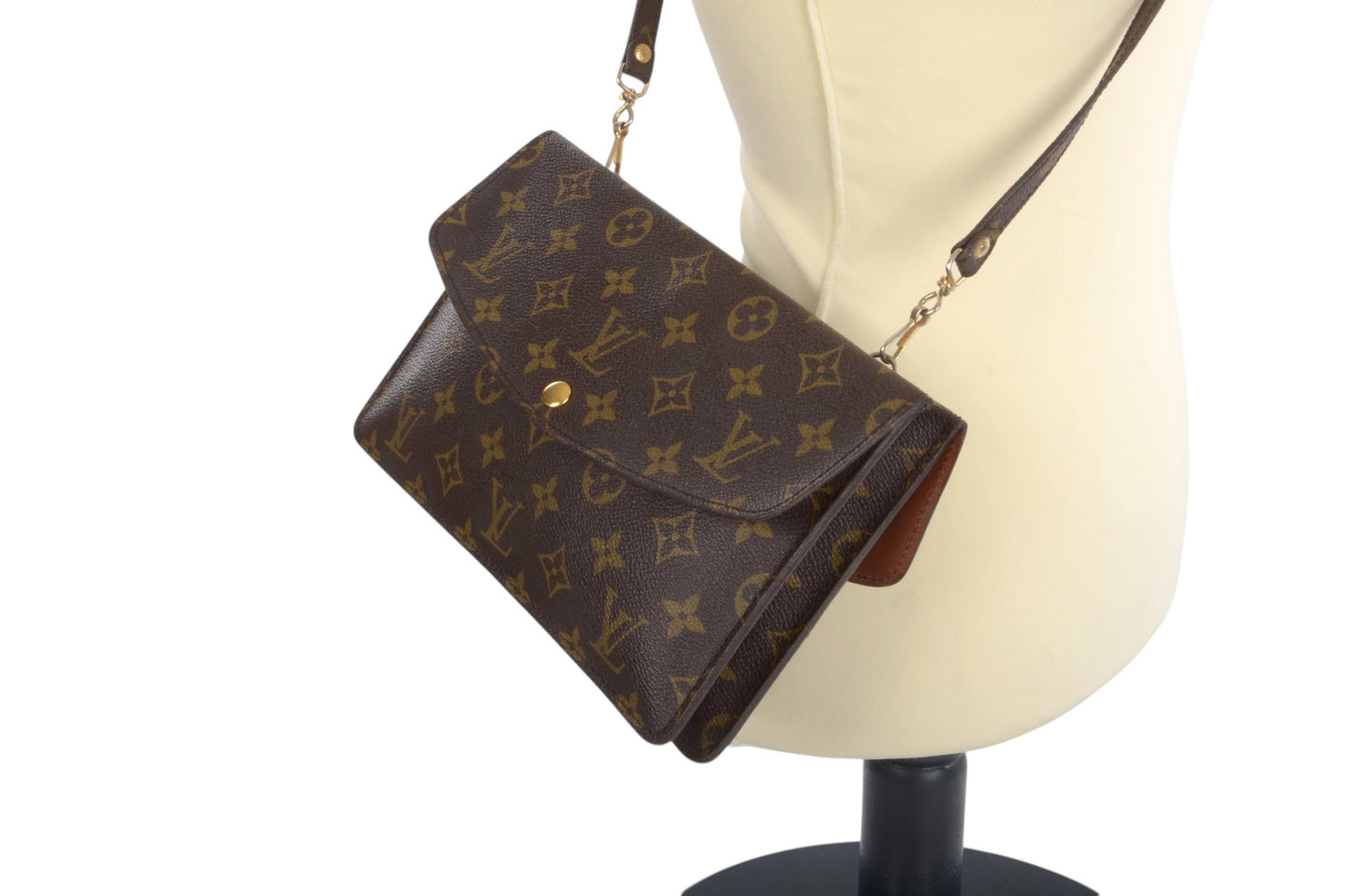 Louis Vuitton Double Rabat Vintage Shoulder Crossbody Bag Clutch Monogram Designer Classic
