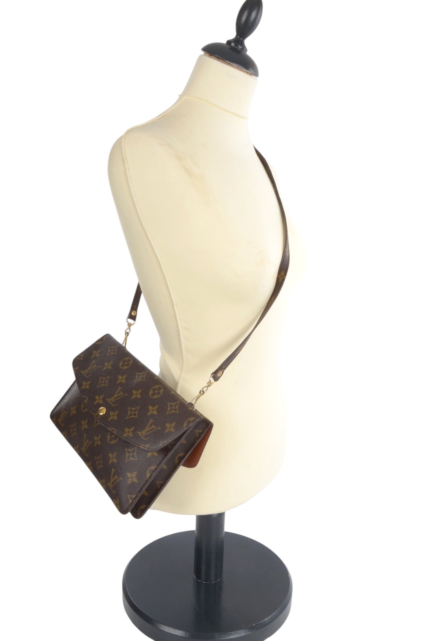 Louis Vuitton Double Rabat Vintage Shoulder Crossbody Bag Clutch Monogram Designer Classic