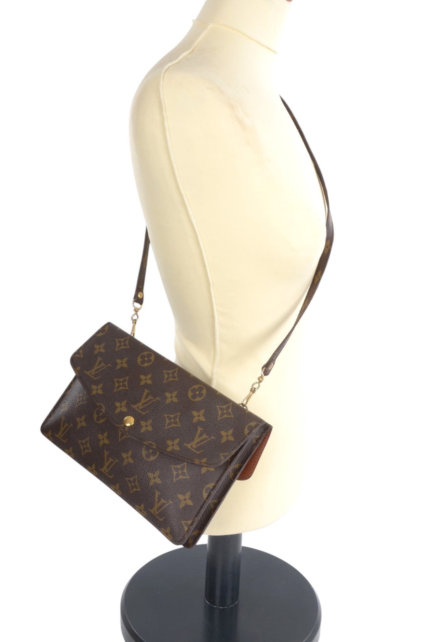 Louis Vuitton Double Rabat Vintage Shoulder Crossbody Bag Clutch Monogram Designer Classic