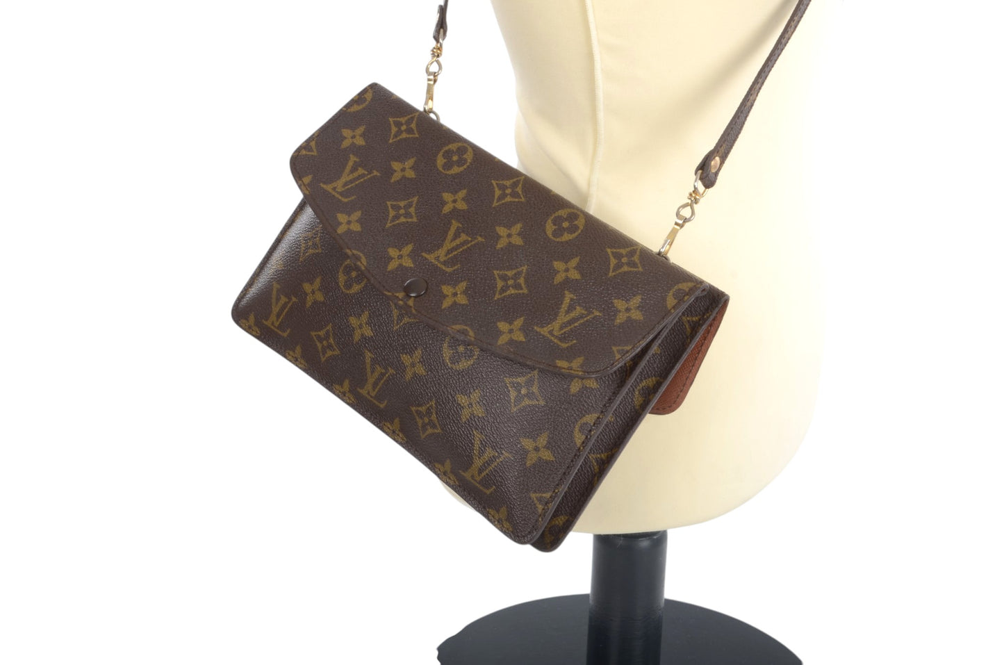 Louis Vuitton Double Rabat Vintage Shoulder Crossbody Bag Clutch Monogram Designer Classic