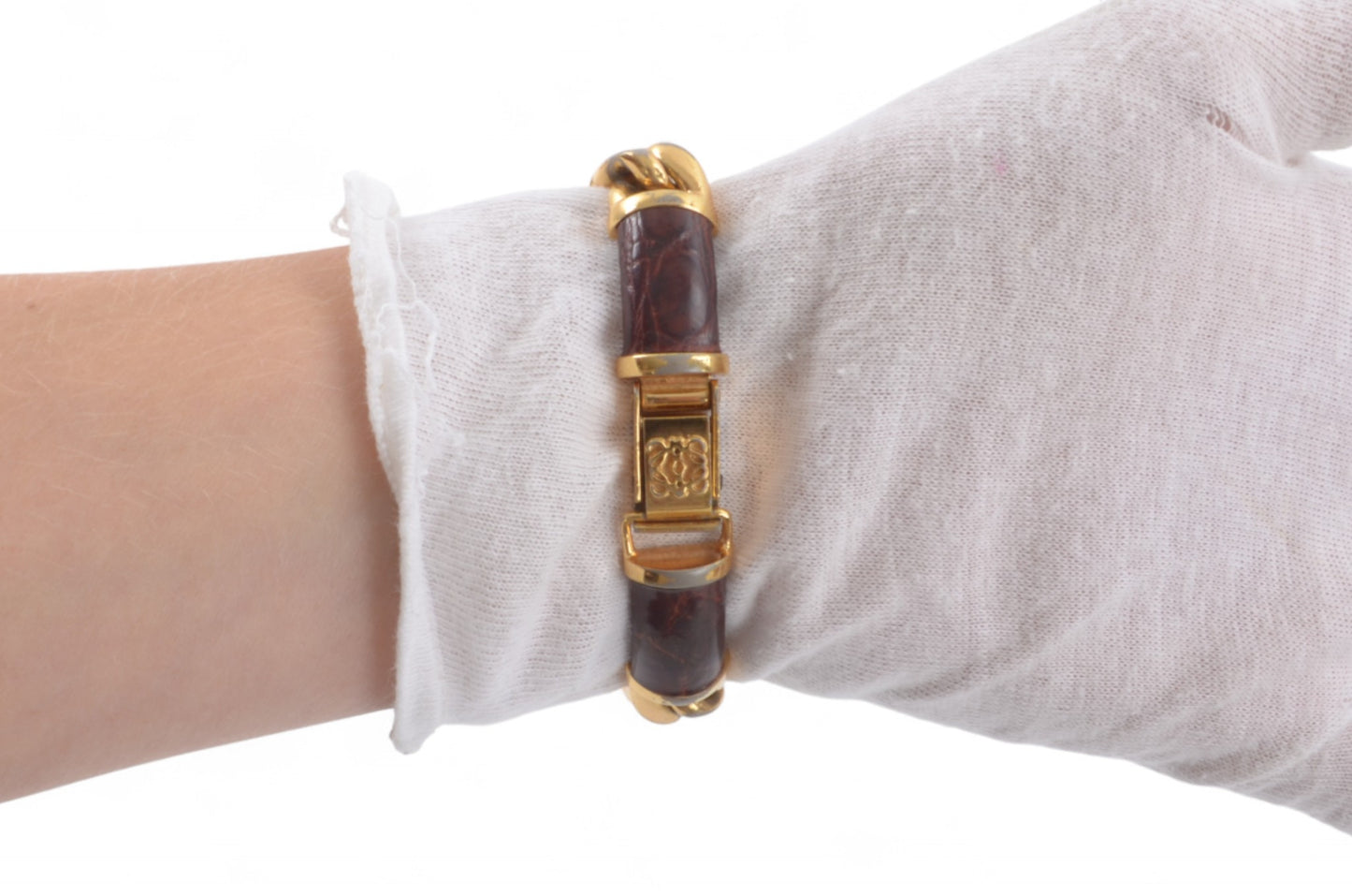 Loewe Watch Square Watch Ladies Quartz Gold tone Brown Antique Vintage Wristwatch Designer Classic