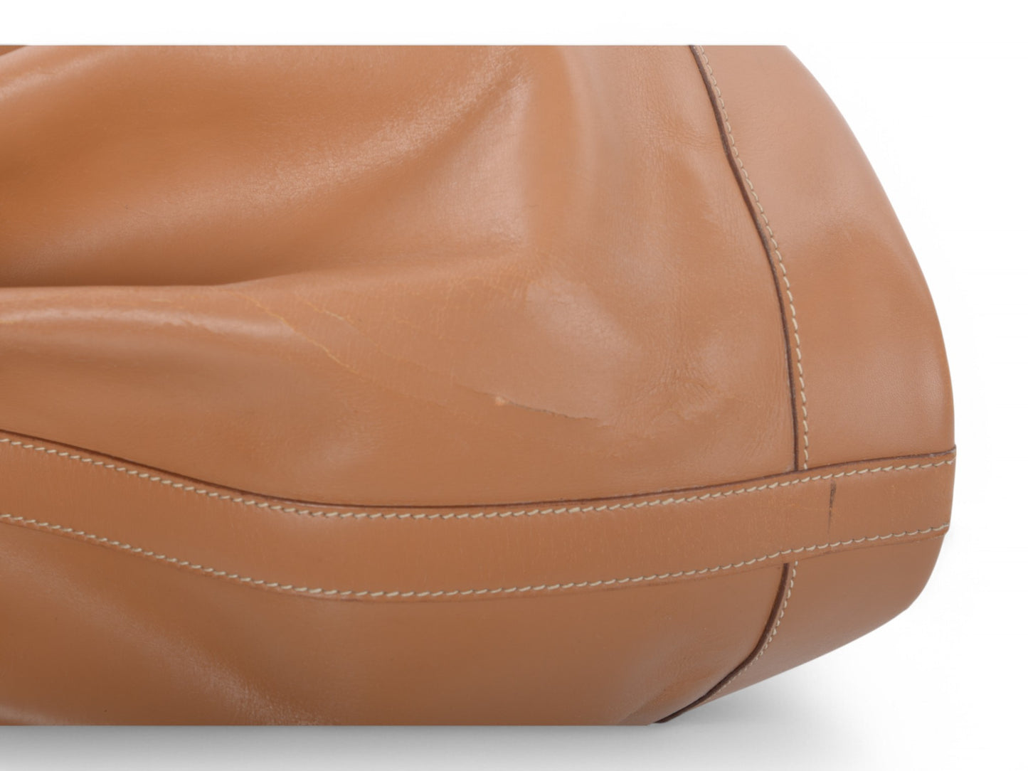 Hermès Market Shopping Bag Brown Calf Leather Shoulder Bag Drawstring Bucket