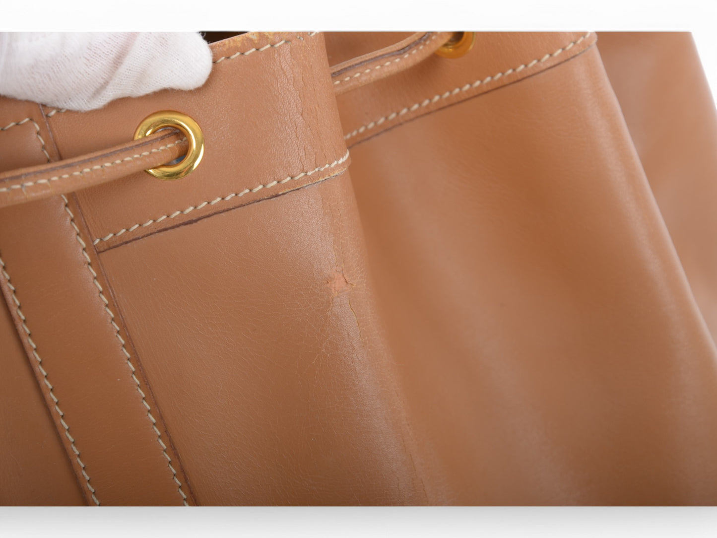 Hermès Market Shopping Bag Brown Calf Leather Shoulder Bag Drawstring Bucket