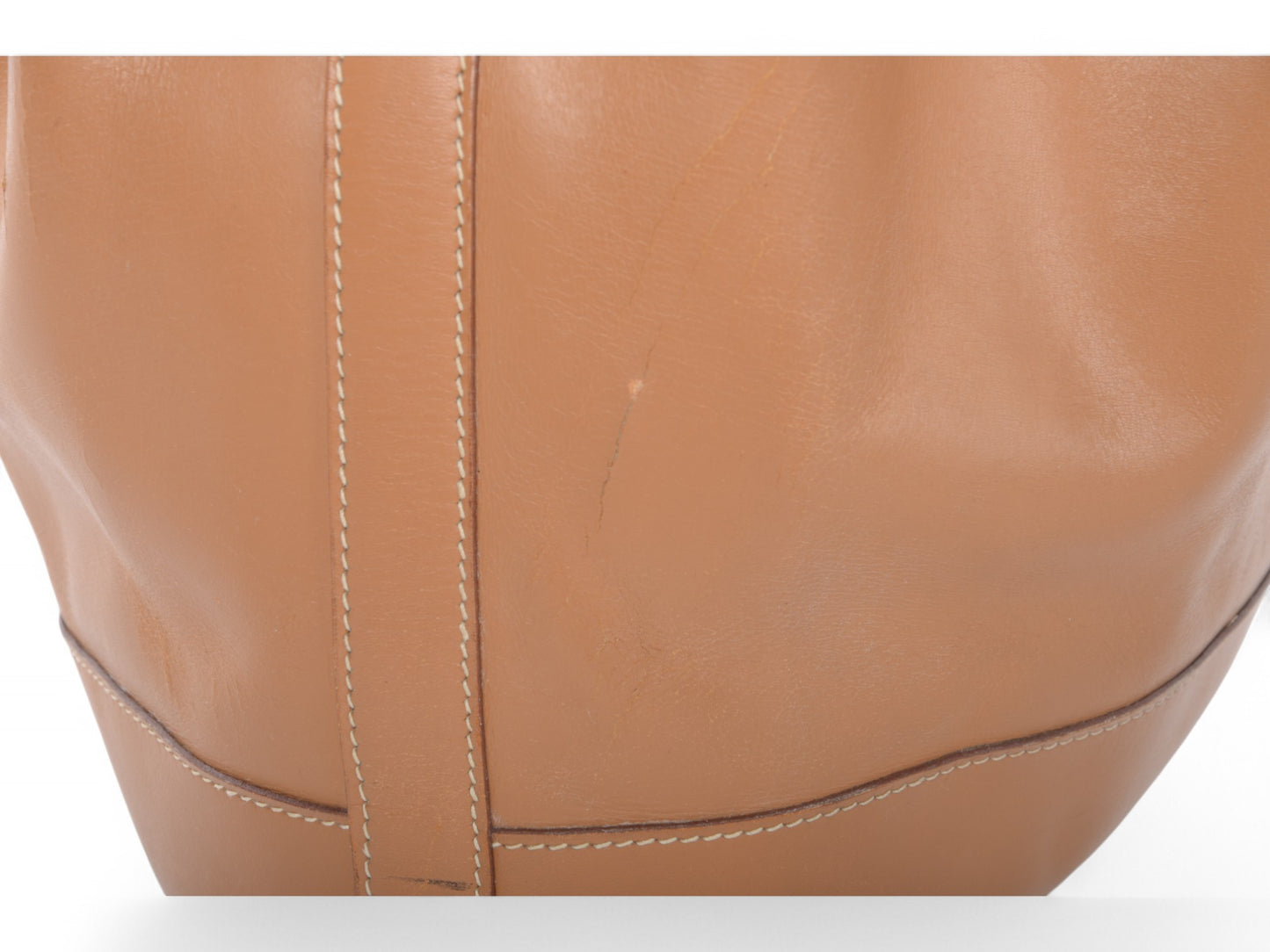 Hermès Market Shopping Bag Brown Calf Leather Shoulder Bag Drawstring Bucket