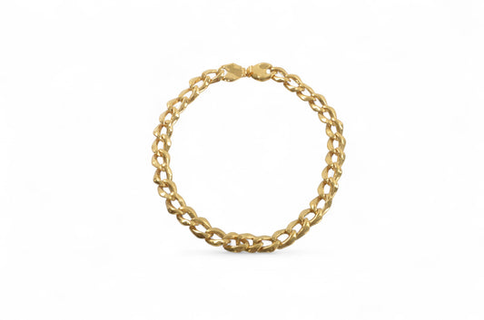 Yves Saint Laurent YSL Vintage Chain Necklace Link Hammered Gold color Assymetric Irregular Designer Classic Authentic