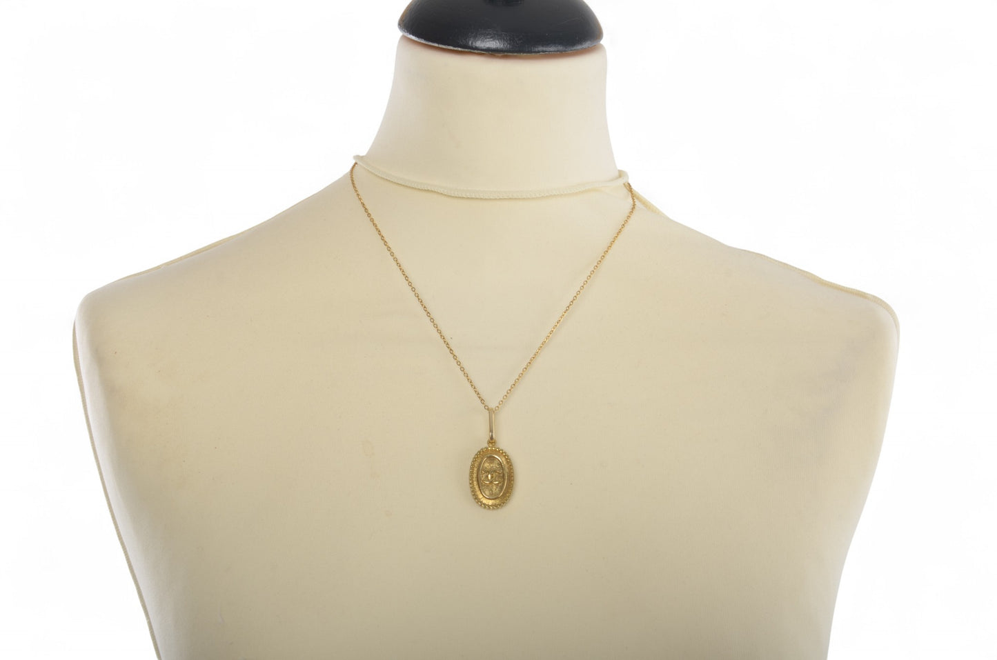 Chanel Vintage CC Coco Dangle Victorian Medallion Necklace Gold Plated Statement Pendant Designer Classic Jewelry