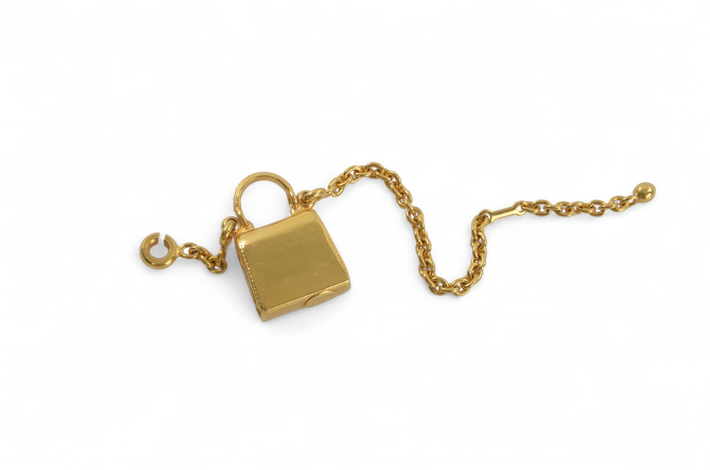 Celine Vintage Purse Bag Charm Keychain Gold tone Key Chain Holder Keyring Accessory Designer Classic