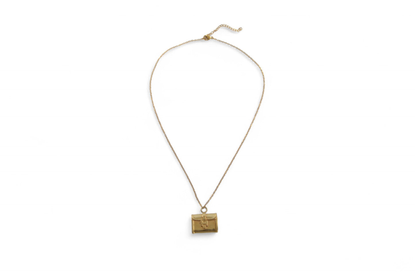 Hermès Vintage Jige Pendant Necklace Gold Plated Statement Designer Classic Jewelry