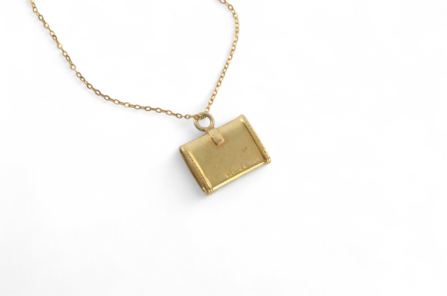 Hermès Vintage Jige Pendant Necklace Gold Plated Statement Designer Classic Jewelry