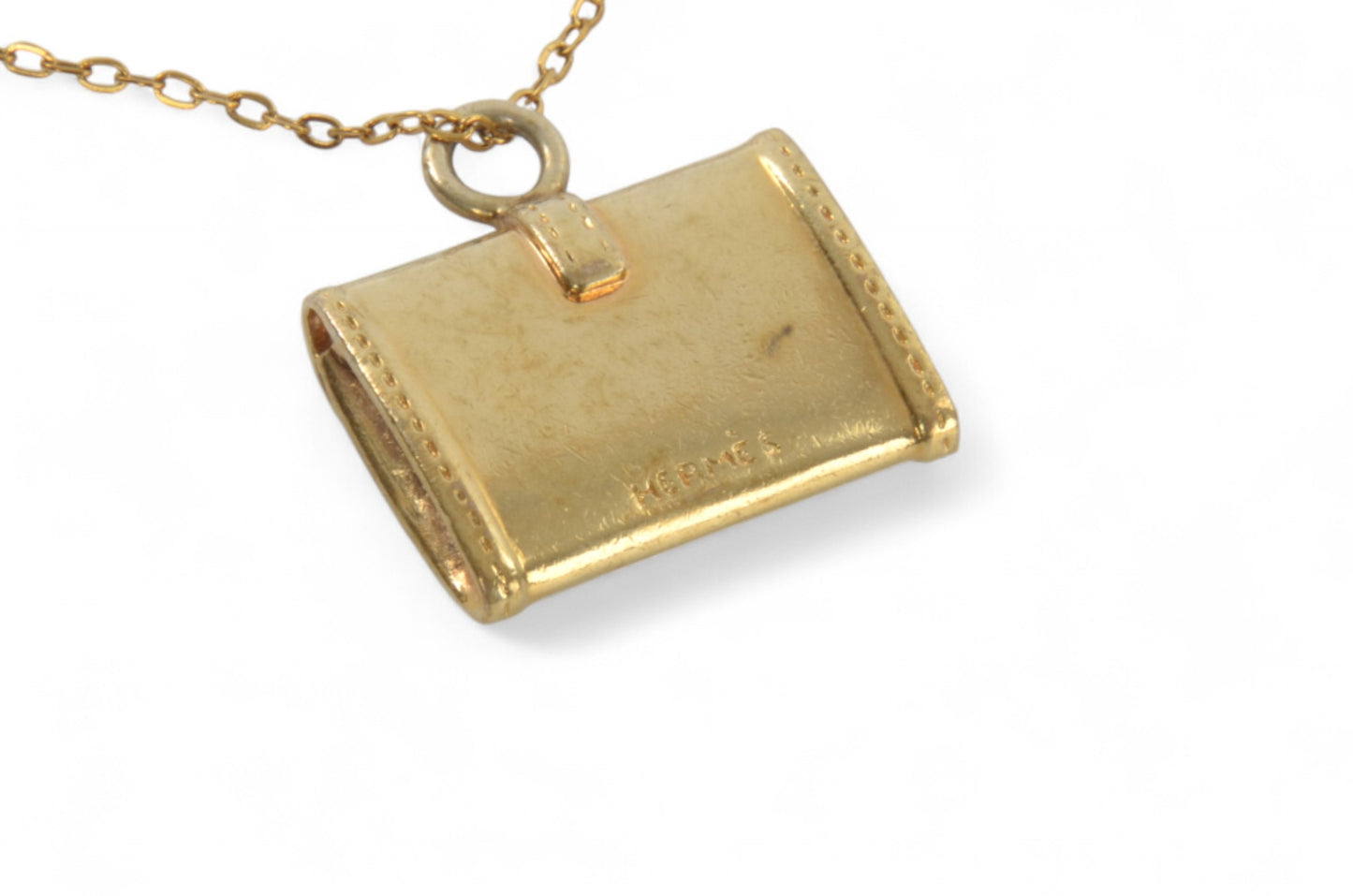 Hermès Vintage Jige Pendant Necklace Gold Plated Statement Designer Classic Jewelry