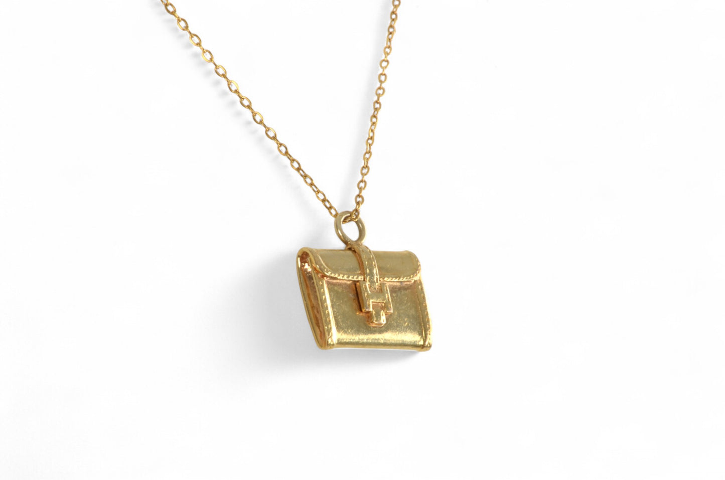 Hermès Vintage Jige Pendant Necklace Gold Plated Statement Designer Classic Jewelry