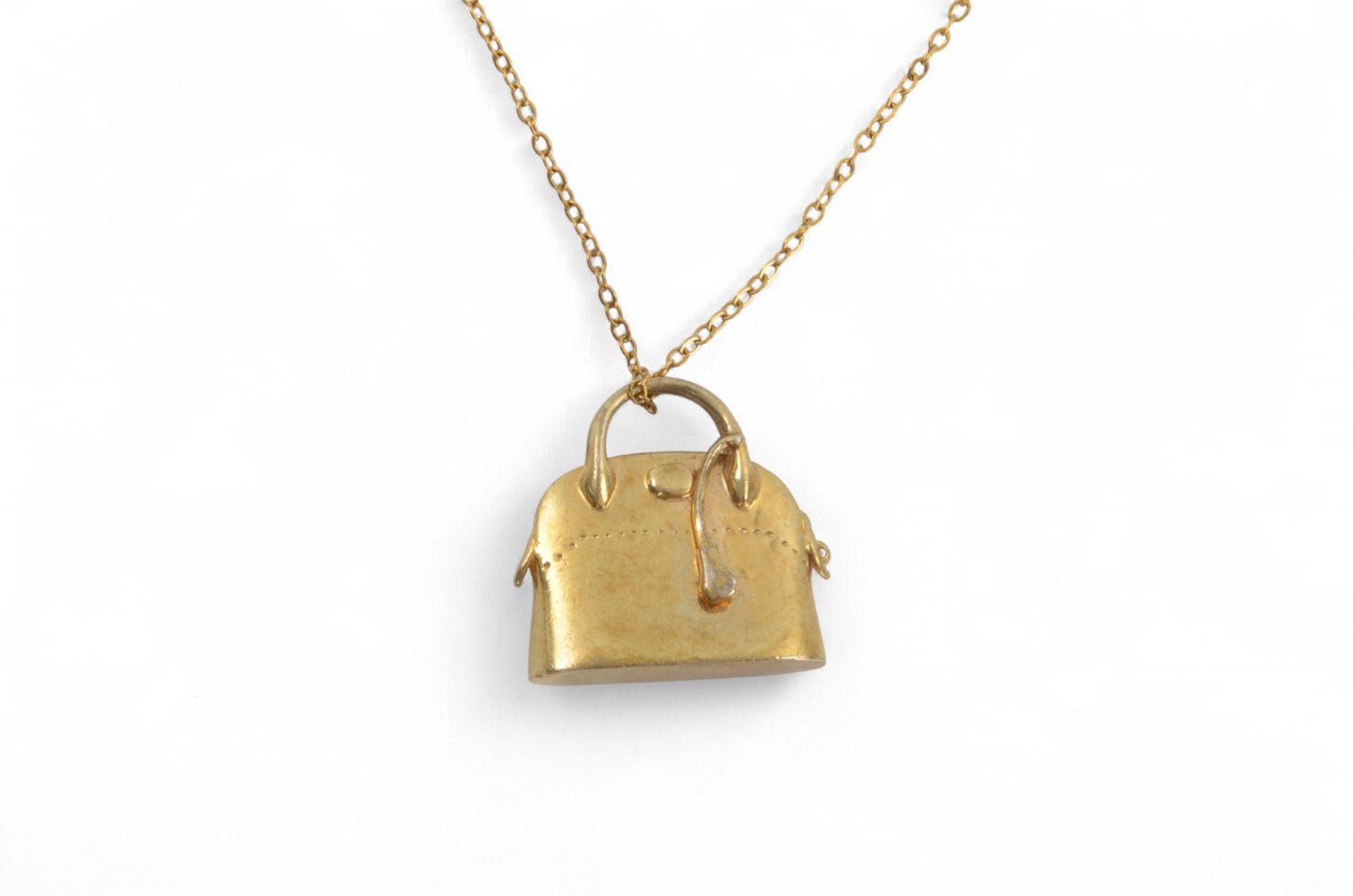 Hermès Vintage Bolide Pendant Necklace Gold Plated Statement Designer Classic Jewelry