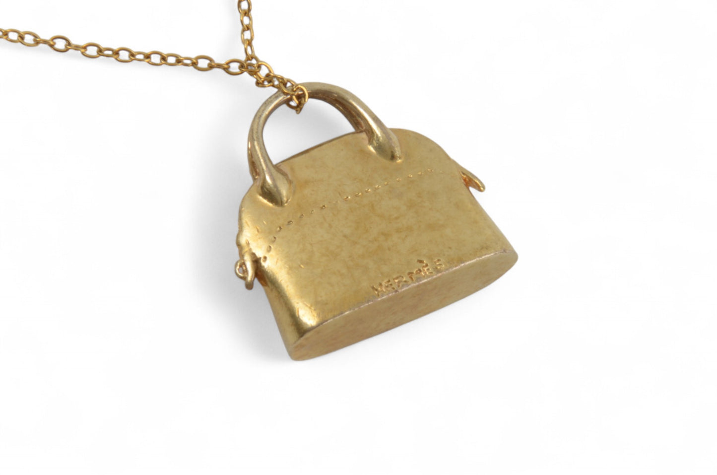 Hermès Vintage Bolide Pendant Necklace Gold Plated Statement Designer Classic Jewelry