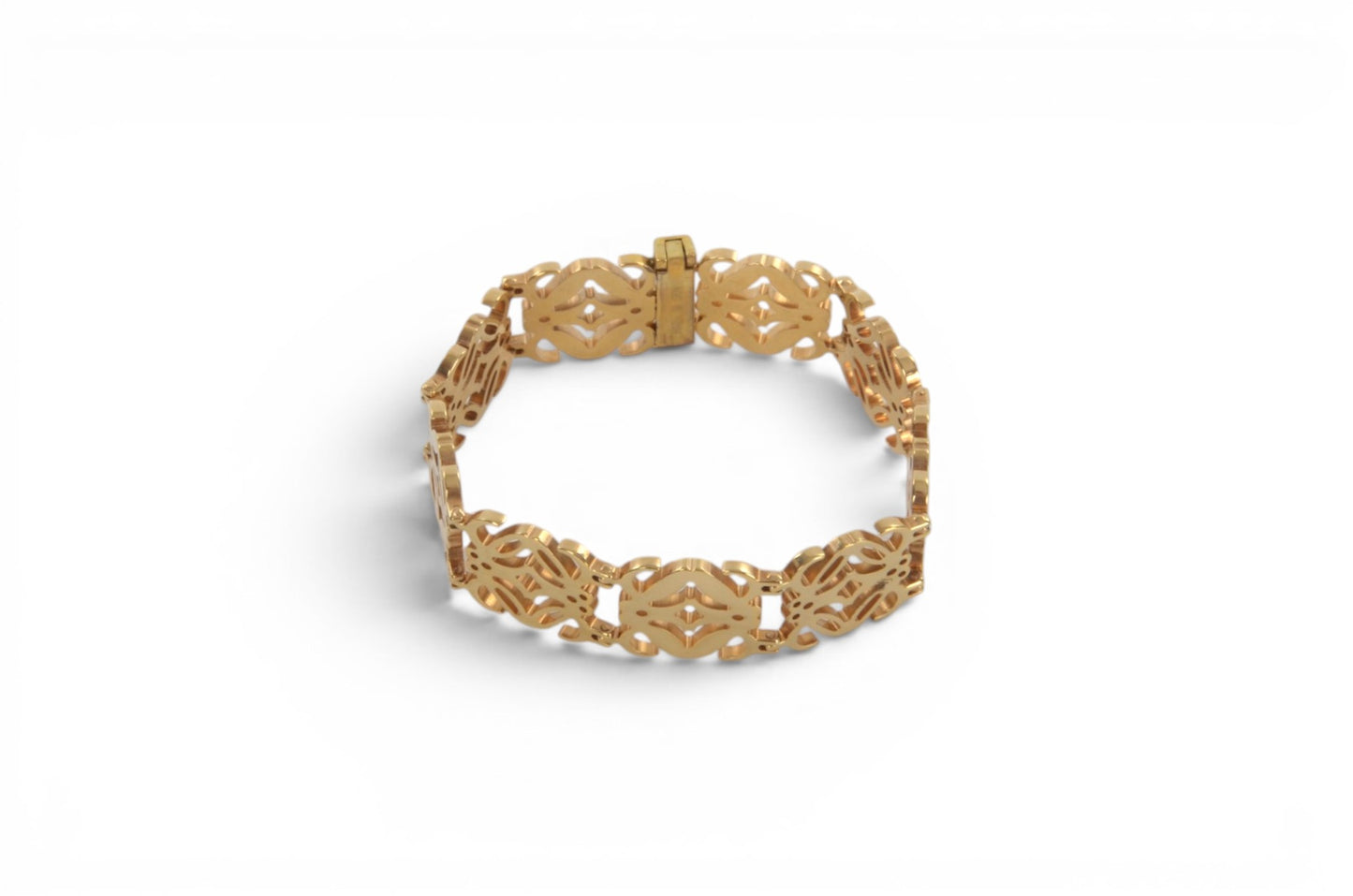 Loewe Anagram Bangle Bracelet Ladies Gold Tone Vintage Designer Classic Authentic