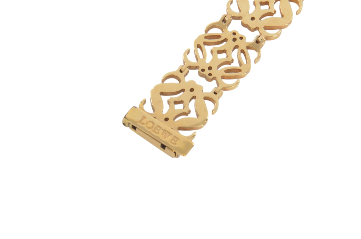 Loewe Anagram Bangle Bracelet Ladies Gold Tone Vintage Designer Classic Authentic
