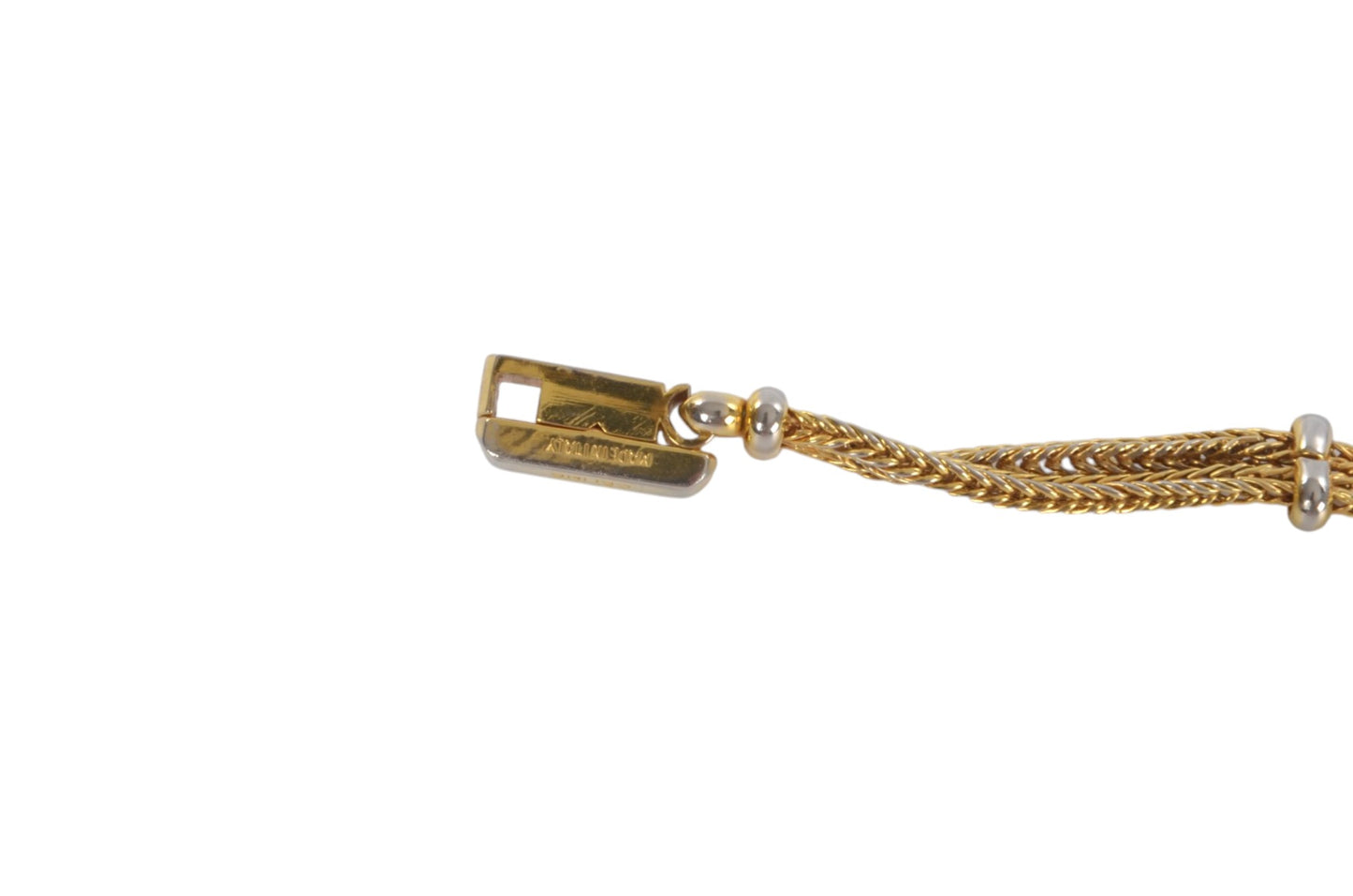 Celine Vintage Triomphe Bracelet Gold tone Chain Link Designer Classic Authentic