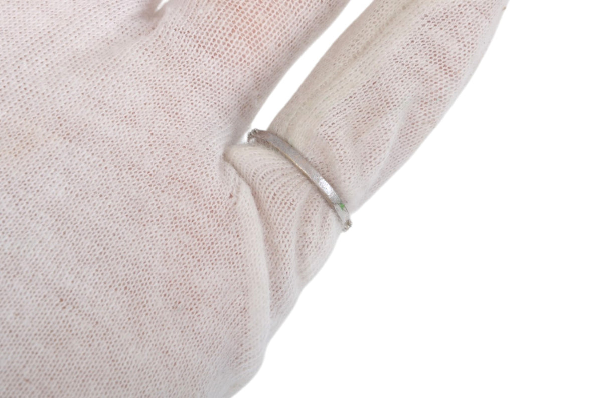 Miu Miu Ring Rhinestone Strass Silver Tone Logo MiuMiu Designer Classic