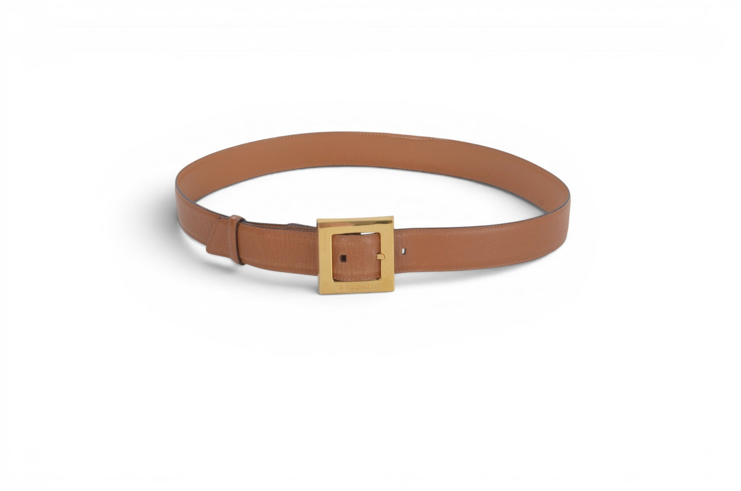 Bvlgari Leather Belt Brown Gold Hardware Women's Vintage Bulgari Designer Classic