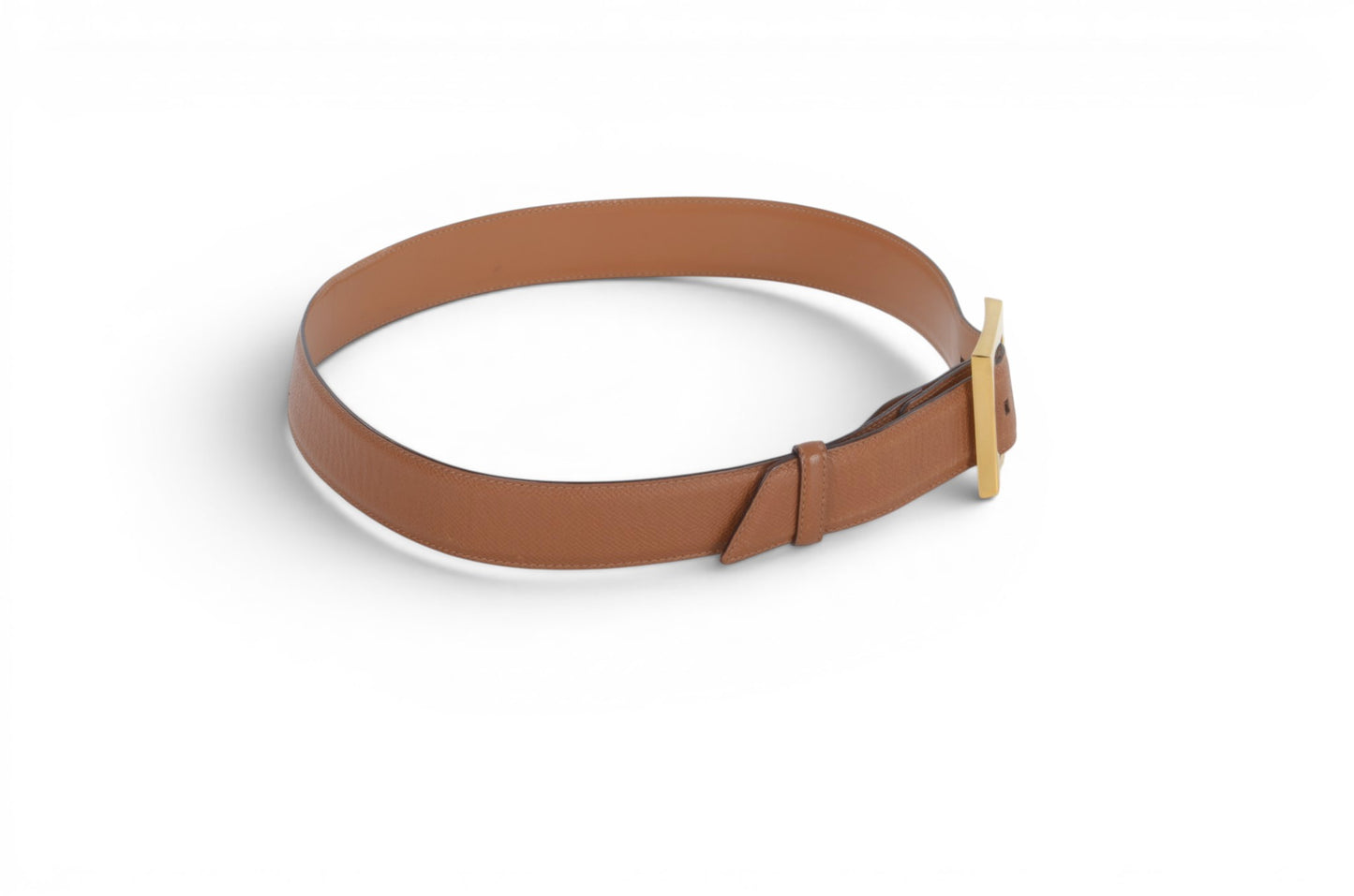 Bvlgari Leather Belt Brown Gold Hardware Women's Vintage Bulgari Designer Classic