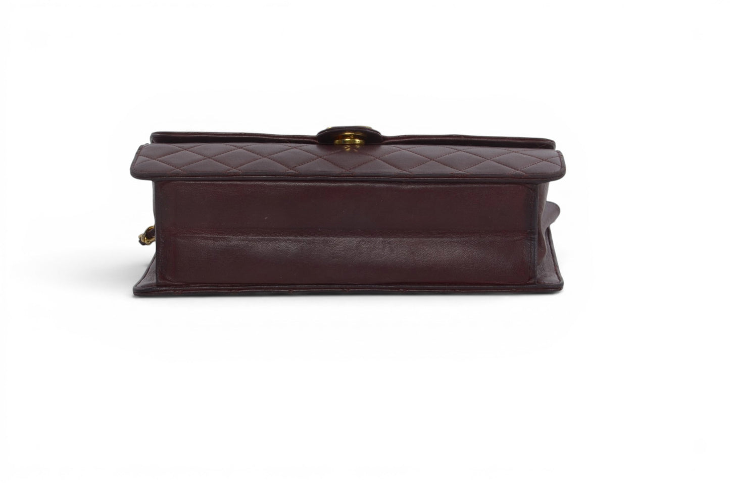 Chanel Classic Single Flap Bag Bordeaux Lambskin Matelasse CC Lock Chain Shoulder Bag Vintage Designer