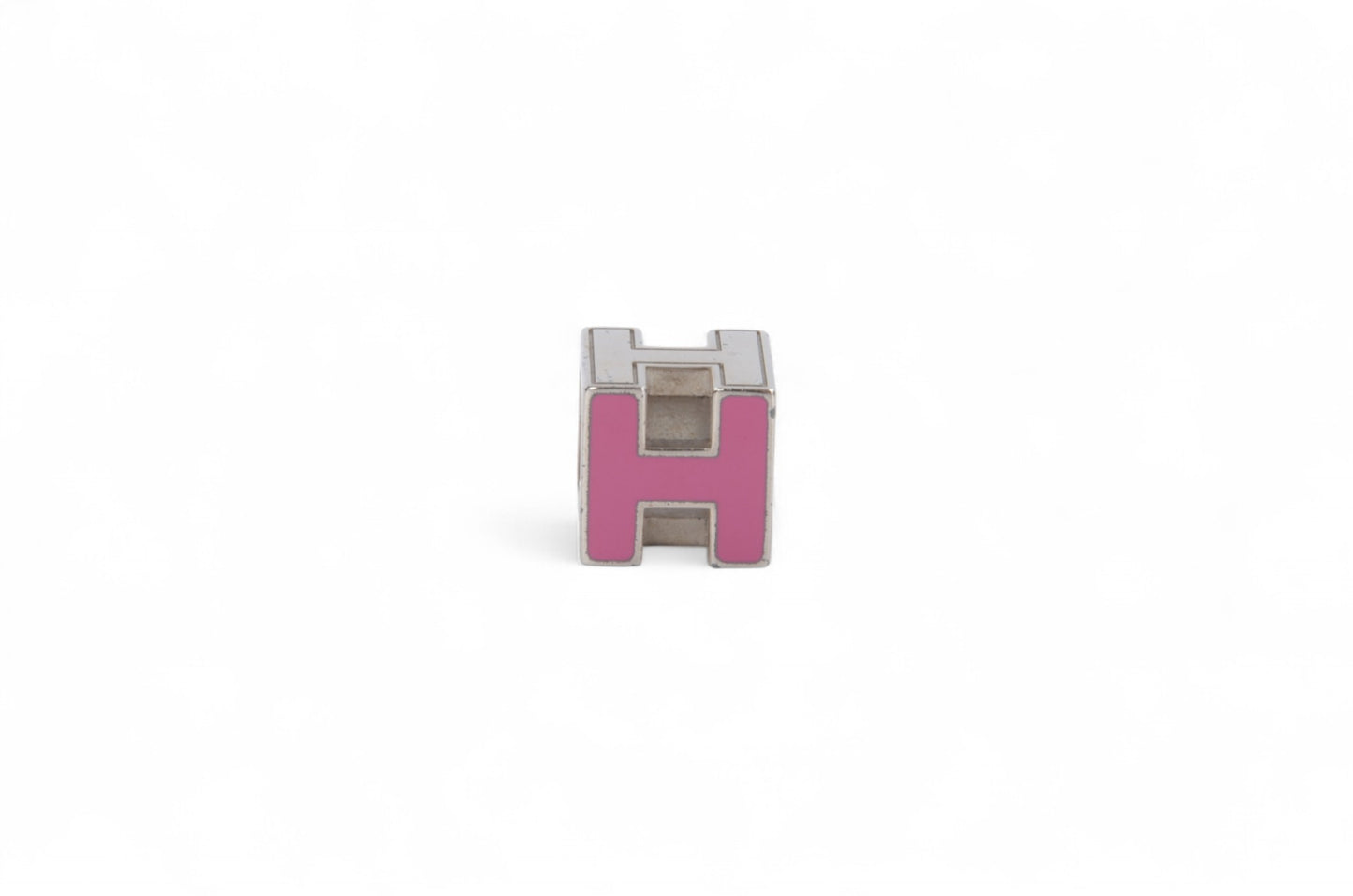 Hermès Cage d'Ache d'H Cube Pendant Steel silver Necklace Designer Classic Authentic