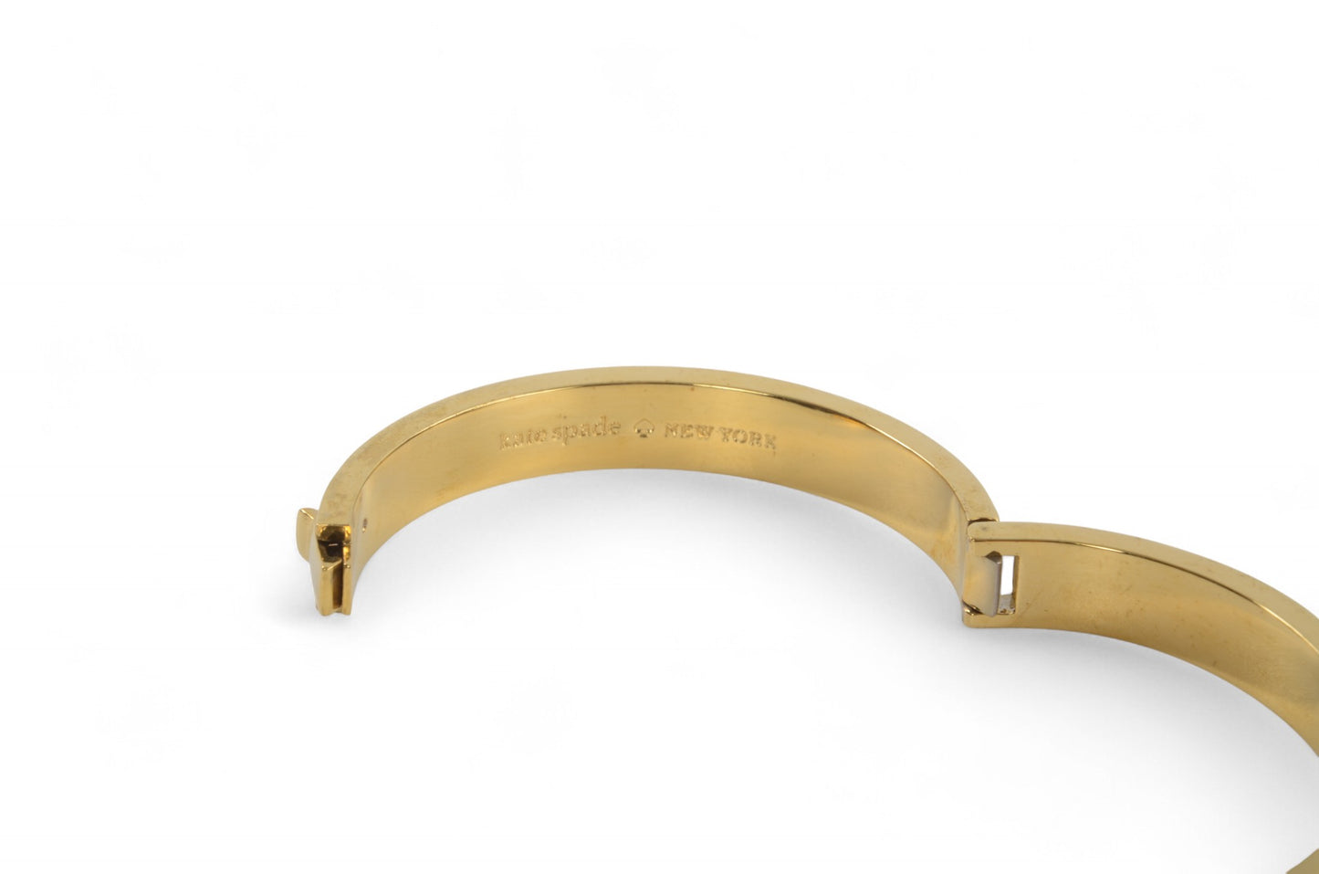 Kate Spade New York Bangle Bracelet Black Enamel Gold tone Designer Classic