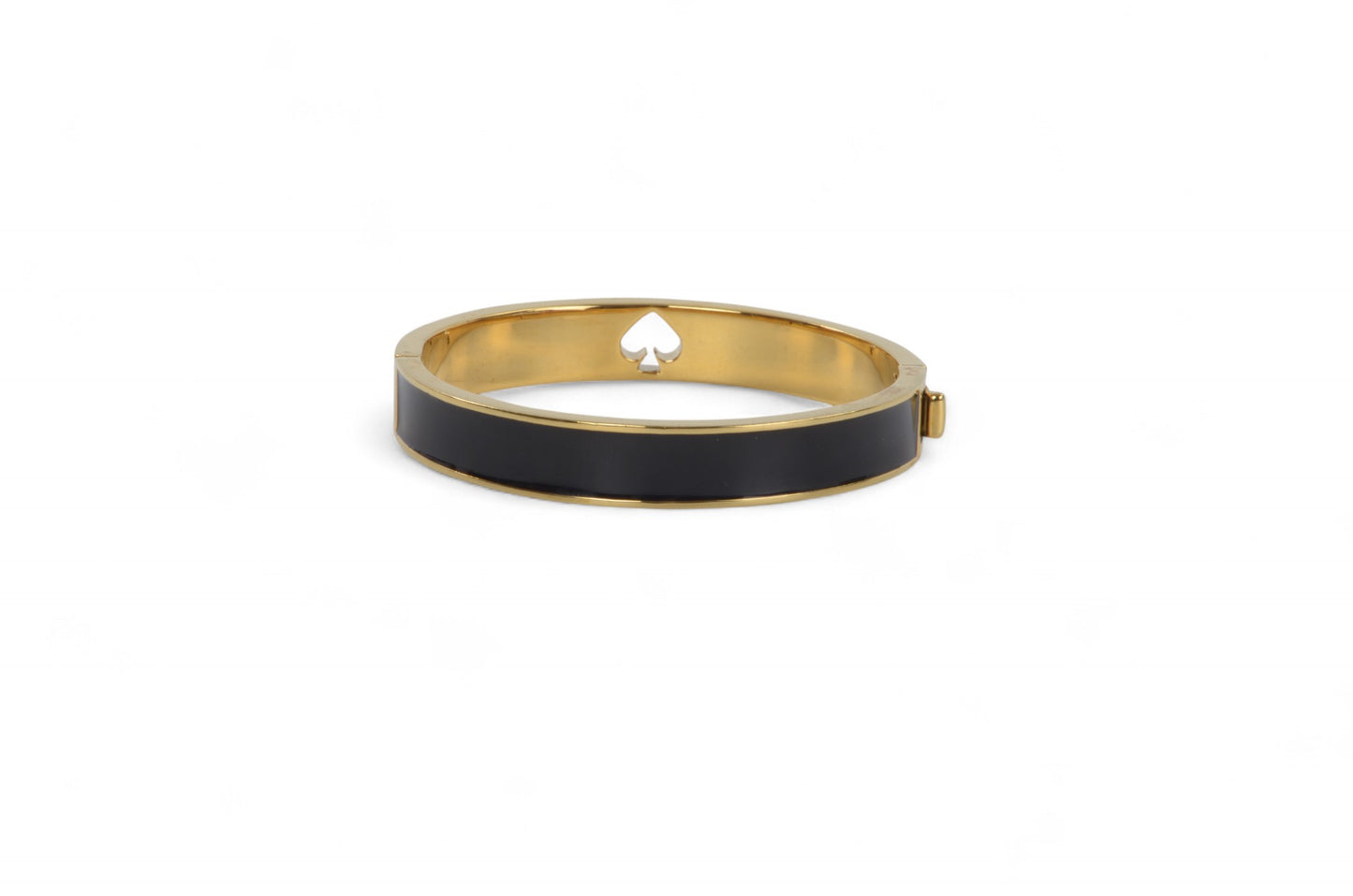 Kate Spade New York Bangle Bracelet Black Enamel Gold tone Designer Classic
