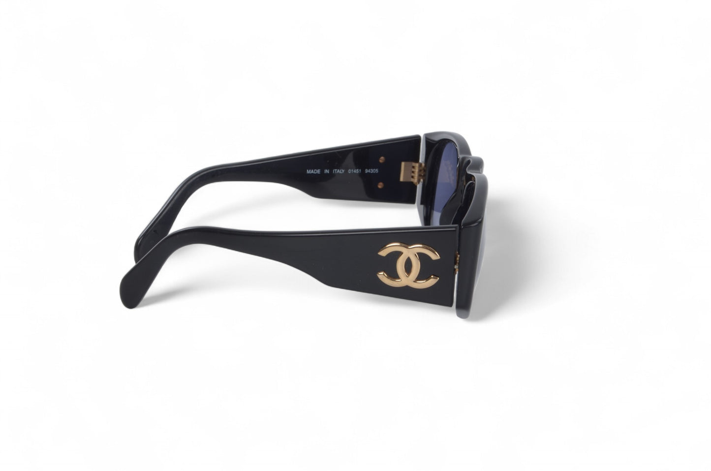 Chanel CC Logo Oversize Black Vintage Sunglasses Glasses Designer Classic Authentic