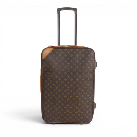 Louis Vuitton Pegase 55 Suitcase Travel Trolley Monogram Canvas Cabin Bag Weekend Designer Classic
