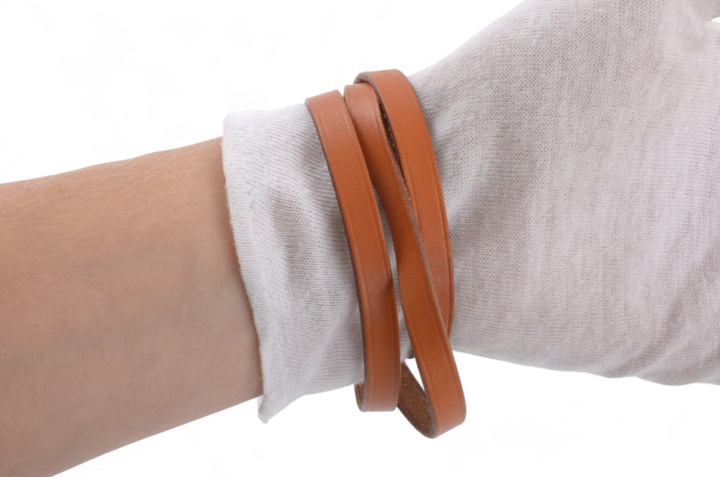 Hermès Hapi 3 Brown Leather Bracelet Silver hardware 3-row Behapi Designer Classic Authentic