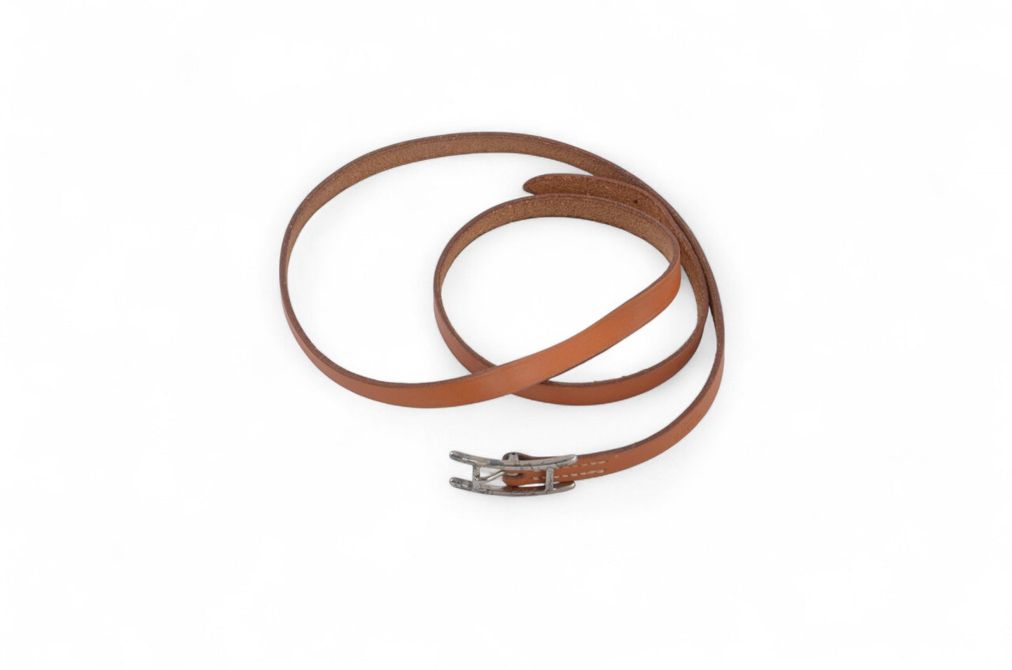 Hermès Hapi 3 Brown Leather Bracelet Silver hardware 3-row Behapi Designer Classic Authentic