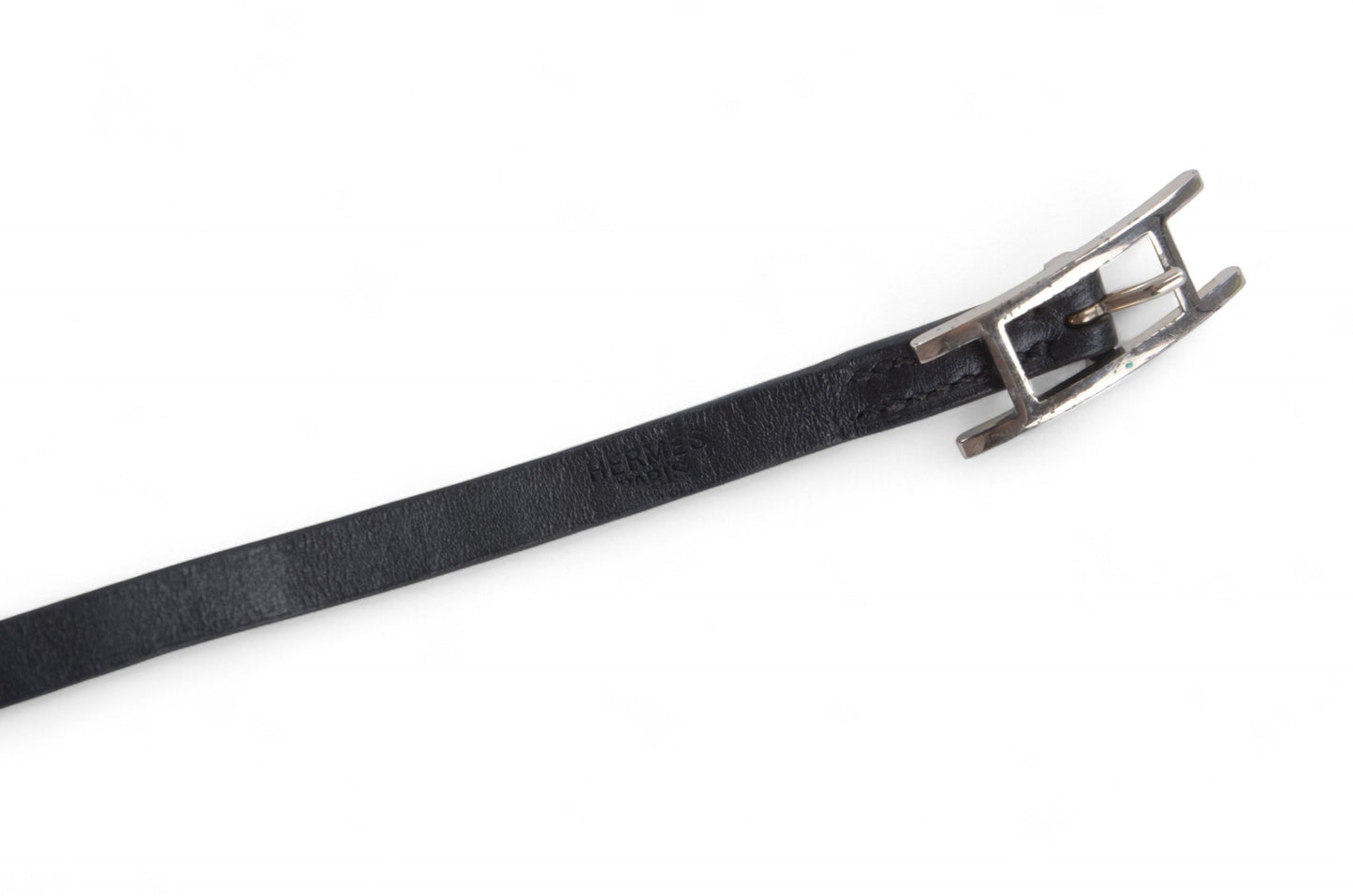 Hermès Hapi 3 Black Leather Bracelet Silver hardware 3-row Behapi Designer Classic Authentic